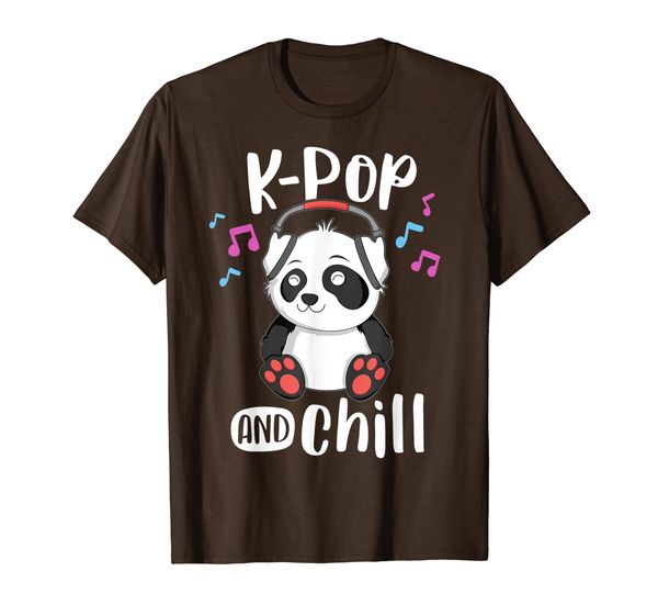 k-pop and chill t-shirt teens panda kpop quote kawaii gift t-shirt, White;black