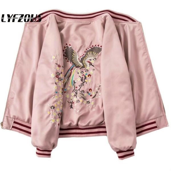 women's jackets vintage phoenix and floral embroidery bomber jacket women satin long sleeve streetwear outerwear bf loose coat casaco f, Black;brown
women's jackets vintage phoenix and floral embroidery bomber jacket women satin long sleeve streetwear outerwear bf loose coat casaco f, Black;brown