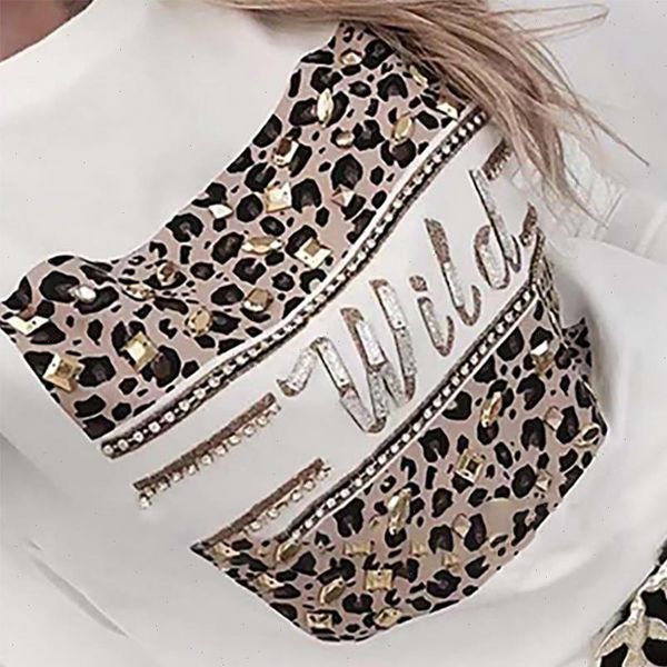 letter print womens blouses women and shirt spring autumn long sleeve fashion leopard for lady casual female tee, White 
letter print womens blouses women and shirt spring autumn long sleeve fashion leopard for lady casual female tee, White