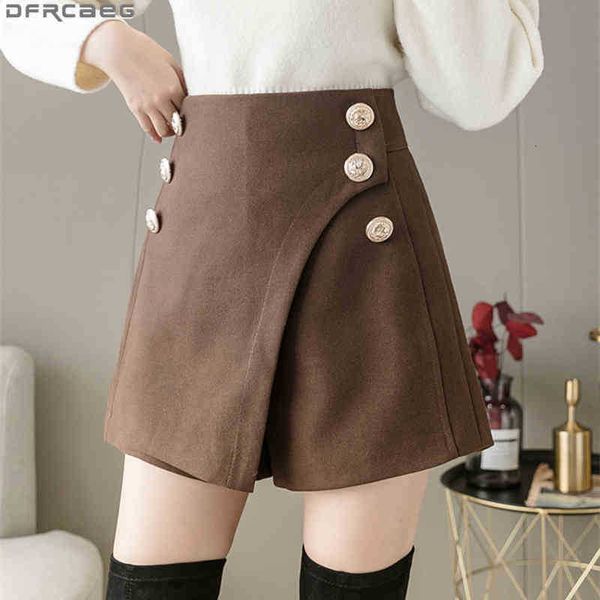 women's shorts elegant a-line high waist skirt women fashion korean style wool winter skirts double breasted wide leg short utn4, White;black
women's shorts elegant a-line high waist skirt women fashion korean style wool winter skirts double breasted wide leg short utn4, White;black
