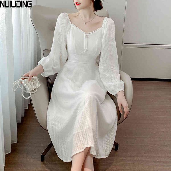 spring autumn retro lady elegant solid midi dress women's square collar puff long sleeve dresses female vestido with lining 210514, Black;gray
spring autumn retro lady elegant solid midi dress women's square collar puff long sleeve dresses female vestido with lining 210514, Black;gray