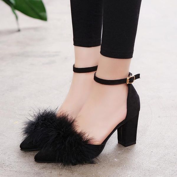 dress shoes faux fur women pumps high heels elegant brand design pointed toe thin party zapatos mujer, Black
dress shoes faux fur women pumps high heels elegant brand design pointed toe thin party zapatos mujer, Black