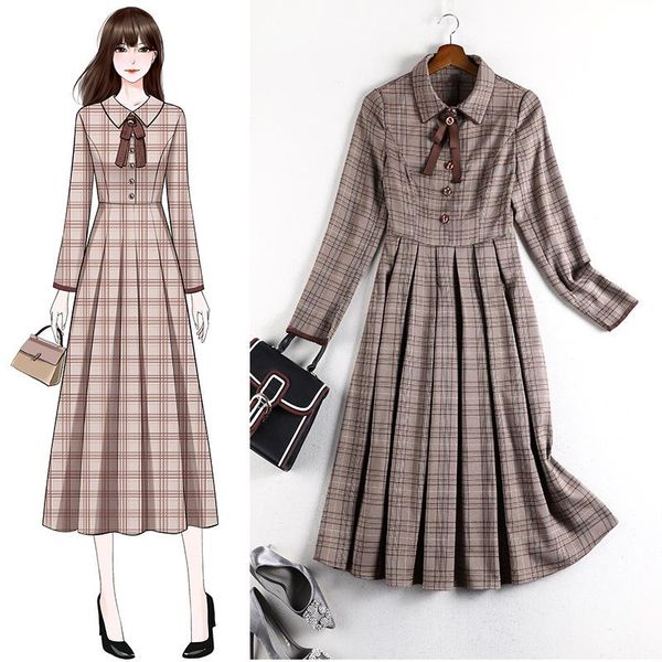 casual dresses big sizes size 6l long women plus with waist closing and thin pleated 2021 autumn retro elegant vestidos 10678, Black;gray
casual dresses big sizes size 6l long women plus with waist closing and thin pleated 2021 autumn retro elegant vestidos 10678, Black;gray