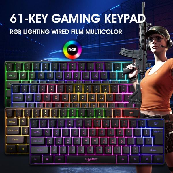 wired gaming keyboard rgb lighting 61 keys mini multiple shortcut key combinations waterproof computer game keyboards
wired gaming keyboard rgb lighting 61 keys mini multiple shortcut key combinations waterproof computer game keyboards
