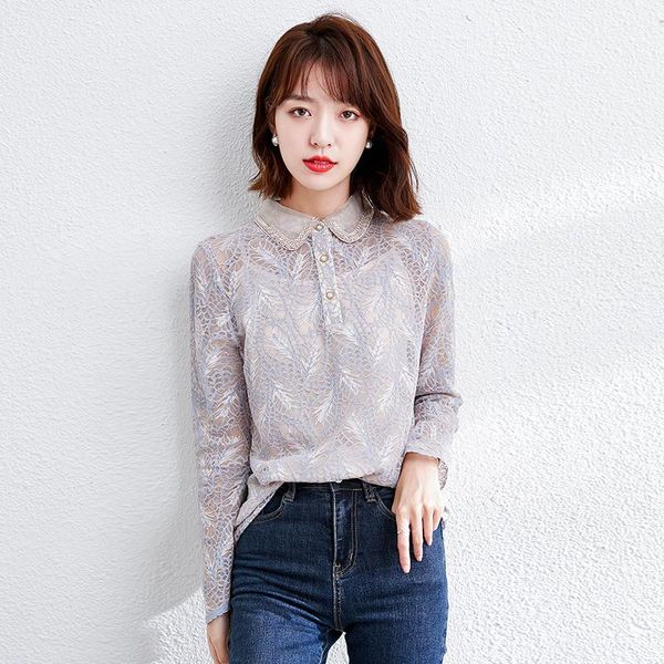 women's blouses & shirts see through lace long sleeve shirt office lady elegant chic slim casual french women pullover womens 6903, White
women's blouses & shirts see through lace long sleeve shirt office lady elegant chic slim casual french women pullover womens 6903, White