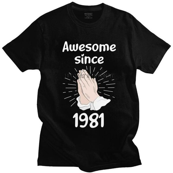men's t-shirts praying year 1981 tshirt men short sleeve printed streetwear t shirt cool 40th birthday t-shirt hip hop cotton jesus tee, White;black
men's t-shirts praying year 1981 tshirt men short sleeve printed streetwear t shirt cool 40th birthday t-shirt hip hop cotton jesus tee, White;black