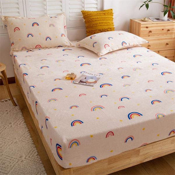 sheets & sets winter warm soft fitted dust cover protector flannel universal mattress cashmere thicken rainbow print bed sheet
sheets & sets winter warm soft fitted dust cover protector flannel universal mattress cashmere thicken rainbow print bed sheet