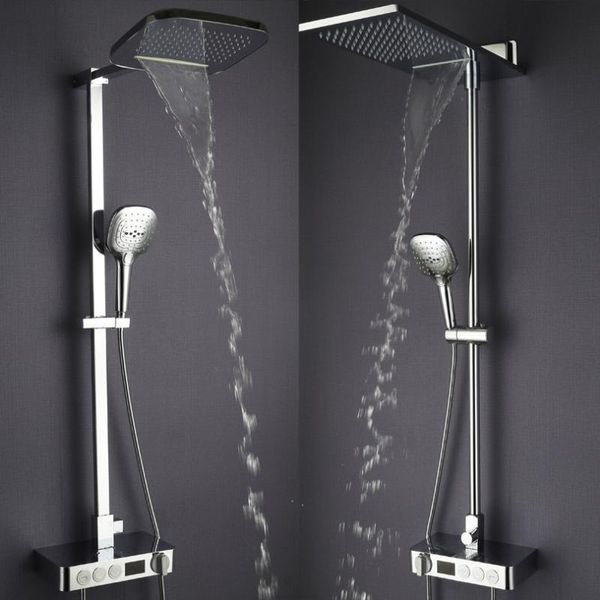 bathroom rain shower set thermostat faucet mixer tap chrome brass waterfall bath head digital panel system sets
bathroom rain shower set thermostat faucet mixer tap chrome brass waterfall bath head digital panel system sets