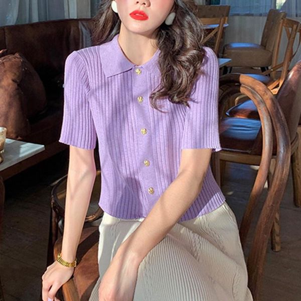 women's sweaters 2021 summer short sleeve knitted t-shirt cardigan basic soft female t shirt turn-down collar solid casual cy-188, White;black
women's sweaters 2021 summer short sleeve knitted t-shirt cardigan basic soft female t shirt turn-down collar solid casual cy-188, White;black