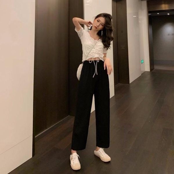 women's two piece pants women sets crop ruched v-neck lace-up puff sleeve shirts elastic waist wide leg loose plus size casual, White
women's two piece pants women sets crop ruched v-neck lace-up puff sleeve shirts elastic waist wide leg loose plus size casual, White