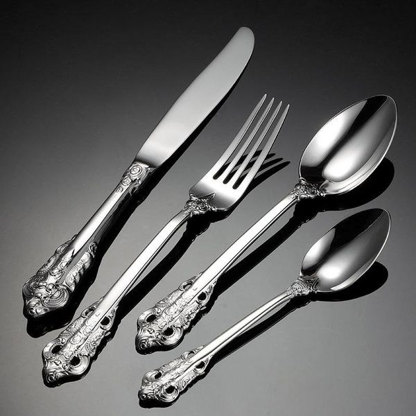 dinnerware sets 304 stainless steel european knife fork spoon set retro wedding golden silver cutlery couverts de table talheres vajilla jq
dinnerware sets 304 stainless steel european knife fork spoon set retro wedding golden silver cutlery couverts de table talheres vajilla jq