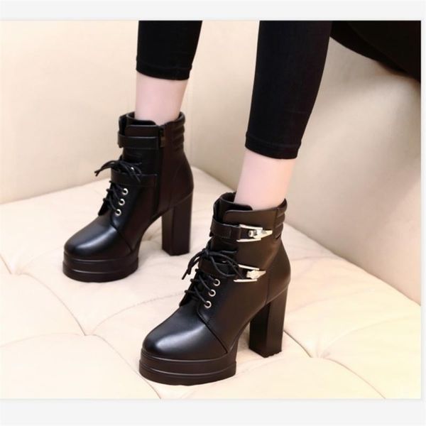 boots fashion red 2021 thick heel net waterproof platform bottom high lace up short, Black
boots fashion red 2021 thick heel net waterproof platform bottom high lace up short, Black