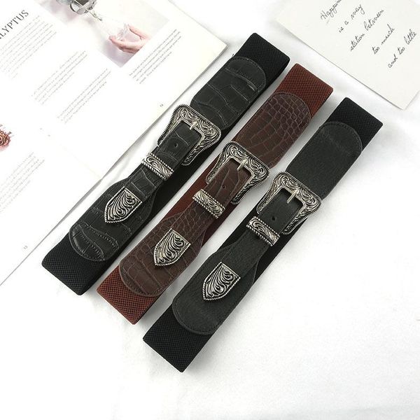 fashion wide women belts elastic canvas pu leather cummerbund metal vintage waist belt waistband designer female, Black;brown
fashion wide women belts elastic canvas pu leather cummerbund metal vintage waist belt waistband designer female, Black;brown
