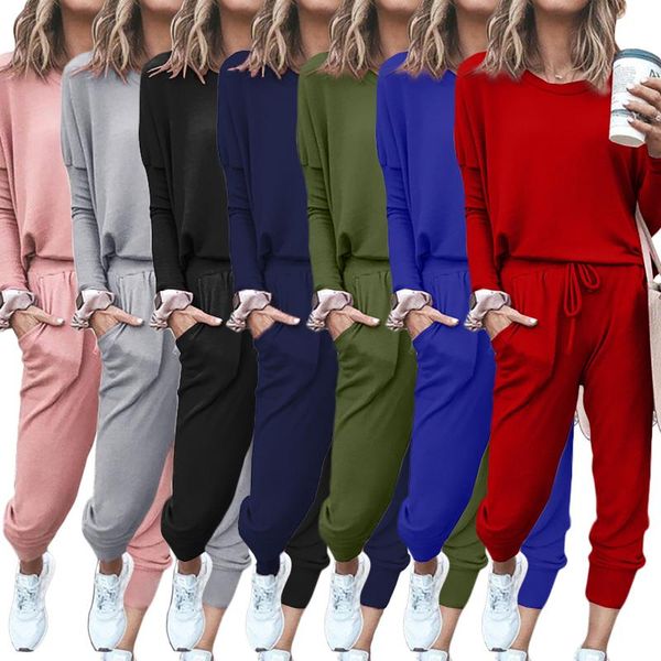women's two piece pants sports style suit clothing custom fashion lace-up personalized pockets round neck solid color casual, White
women's two piece pants sports style suit clothing custom fashion lace-up personalized pockets round neck solid color casual, White