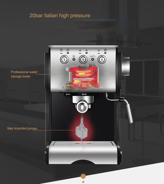 household coffee machine stainless steel semi-automatic italian commercial steam milk foam coffee maker 20bar 220v 1050w
household coffee machine stainless steel semi-automatic italian commercial steam milk foam coffee maker 20bar 220v 1050w