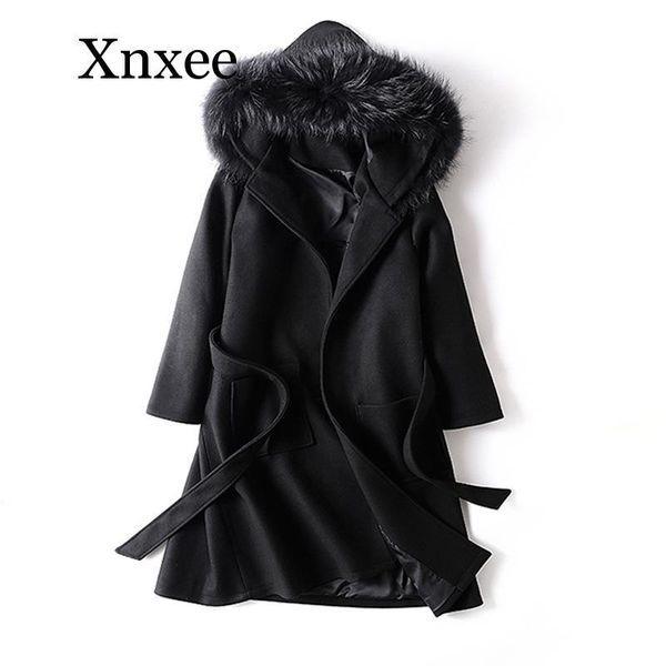 women's wool & blends casual long blend ladies coat winter black warm jacket with fur hood korean womens fashion
women's wool & blends casual long blend ladies coat winter black warm jacket with fur hood korean womens fashion