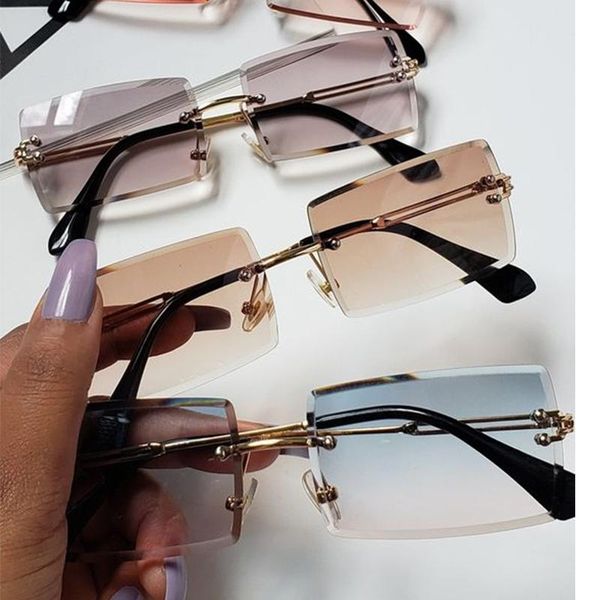 sunglasses women's frameless square retro designer shades traveling beach sun glasses female clear rectangle rimless sunnies, White;black
sunglasses women's frameless square retro designer shades traveling beach sun glasses female clear rectangle rimless sunnies, White;black