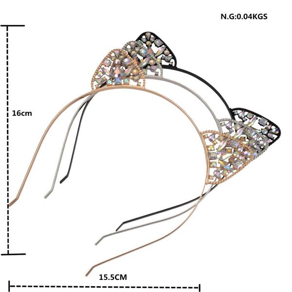 european and american cat ears headband hair accessories alloy crystal zircon headwear couple gifts clips & barrettes, Golden;silver
european and american cat ears headband hair accessories alloy crystal zircon headwear couple gifts clips & barrettes, Golden;silver