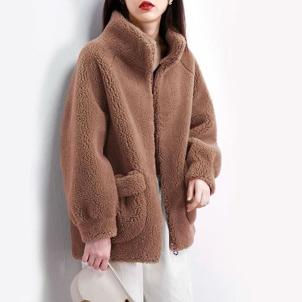women's fur & faux winter thicken teddy coats women long sleeve imitation lamb warm jackets female fluffy zipper pockets loose overcoat, Black
women's fur & faux winter thicken teddy coats women long sleeve imitation lamb warm jackets female fluffy zipper pockets loose overcoat, Black
