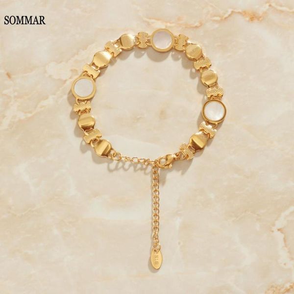 link, chain sommar xmas gift gold vermeil bracelets & bangles for female round white sea shell anchor fashion luxury jewelry, Black
link, chain sommar xmas gift gold vermeil bracelets & bangles for female round white sea shell anchor fashion luxury jewelry, Black