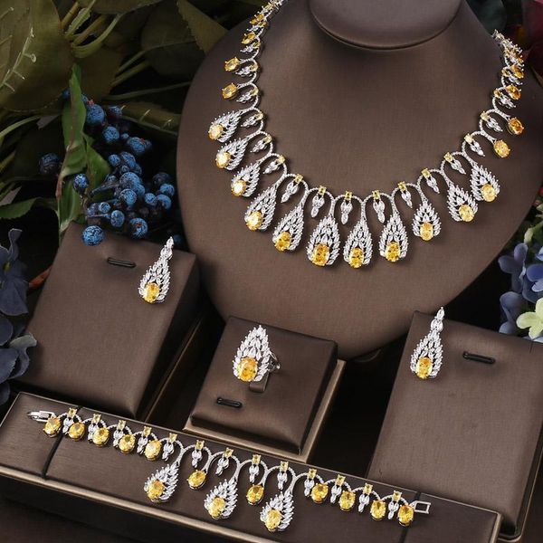 earrings & necklace janekelly 4pcs bridal zirconia full jewelry sets for women party, luxury dubai nigeria cz crystal wedding, Silver 
earrings & necklace janekelly 4pcs bridal zirconia full jewelry sets for women party, luxury dubai nigeria cz crystal wedding, Silver