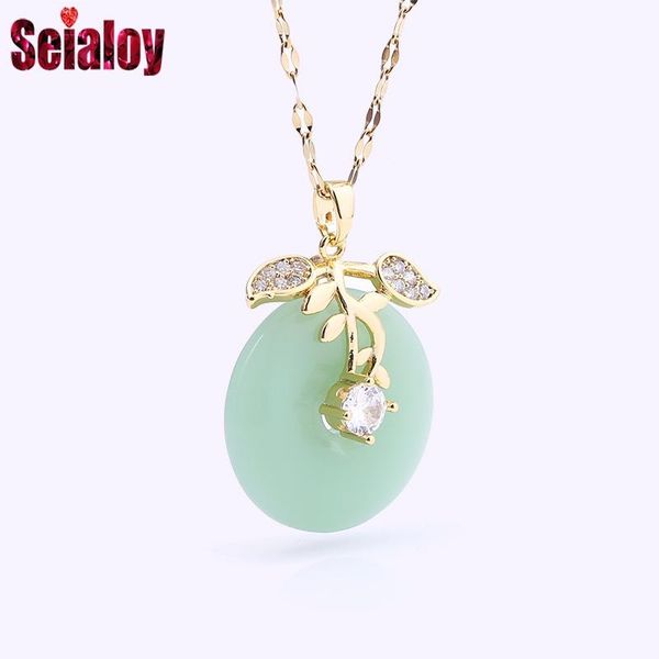 seialoy fashion round green pendant necklace for women original zircon leaves flowers charms girl collar necklaces, Silver
seialoy fashion round green pendant necklace for women original zircon leaves flowers charms girl collar necklaces, Silver
