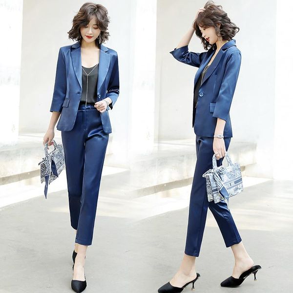 women's two piece pants suit skirt fashion trend spring and autumn solid color simple product find the same style, White
women's two piece pants suit skirt fashion trend spring and autumn solid color simple product find the same style, White