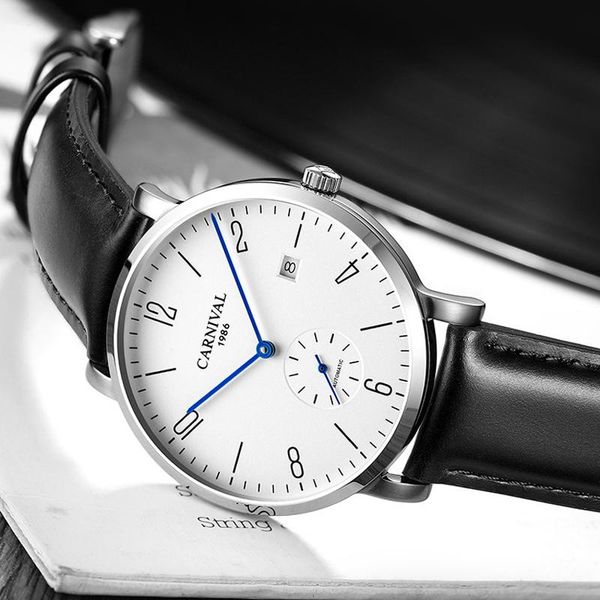 wristwatches carnival fashion business blue pointer calendar automatic men mechanical watch waterproof leather strap watches relogio masculi, Slivery;brown
wristwatches carnival fashion business blue pointer calendar automatic men mechanical watch waterproof leather strap watches relogio masculi, Slivery;brown