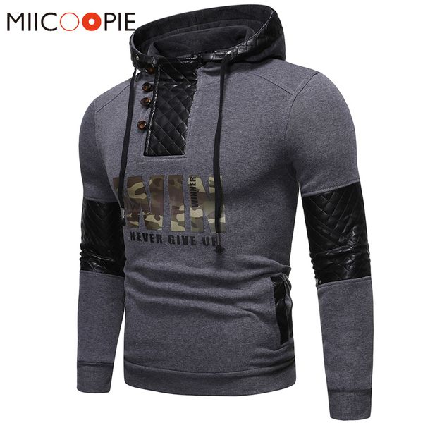 patchwork leather hoodie men 2019 autumn winter camouflage letter print hooded hip hop streetwear male sweatshirt purpose tour, Black
patchwork leather hoodie men 2019 autumn winter camouflage letter print hooded hip hop streetwear male sweatshirt purpose tour, Black
