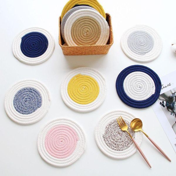 mats & pads 5pcs/lot handmade woven cotton rope table mat solid colors nordic insulation non slip place kitchen accessories decor
mats & pads 5pcs/lot handmade woven cotton rope table mat solid colors nordic insulation non slip place kitchen accessories decor