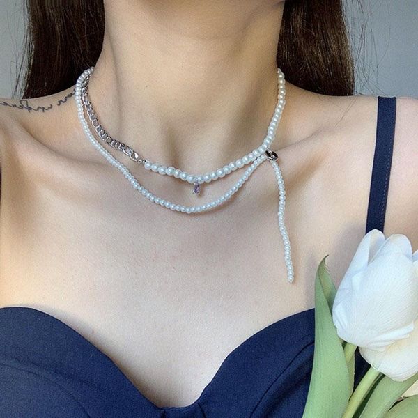 chains simple silver color chain pearl beaded pendant necklace for women girl metal geometric short choker necklaces collares
chains simple silver color chain pearl beaded pendant necklace for women girl metal geometric short choker necklaces collares