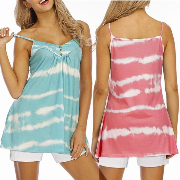 women's tanks & camis 2021 women summer tie dye striped camisole female button v neck spaghetti straps vest large size sleeveless casua, White
women's tanks & camis 2021 women summer tie dye striped camisole female button v neck spaghetti straps vest large size sleeveless casua, White