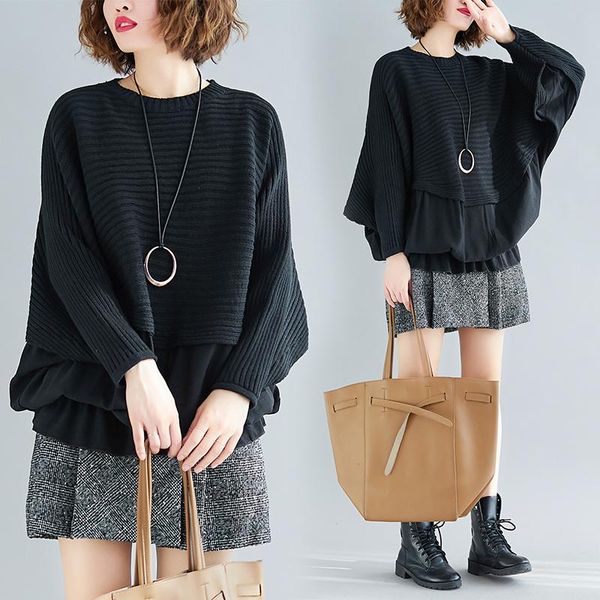 women's sweaters oversize spring women sweater pullover knitting 2021 autumn plus size fashion casual batwing sleeve black female top, White;black
women's sweaters oversize spring women sweater pullover knitting 2021 autumn plus size fashion casual batwing sleeve black female top, White;black