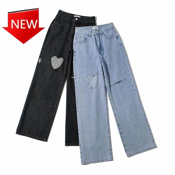 women's jeans small love ripped high waist loose wide leg pants 2021 spring summer slimming cropped fashion, Blue
women's jeans small love ripped high waist loose wide leg pants 2021 spring summer slimming cropped fashion, Blue
