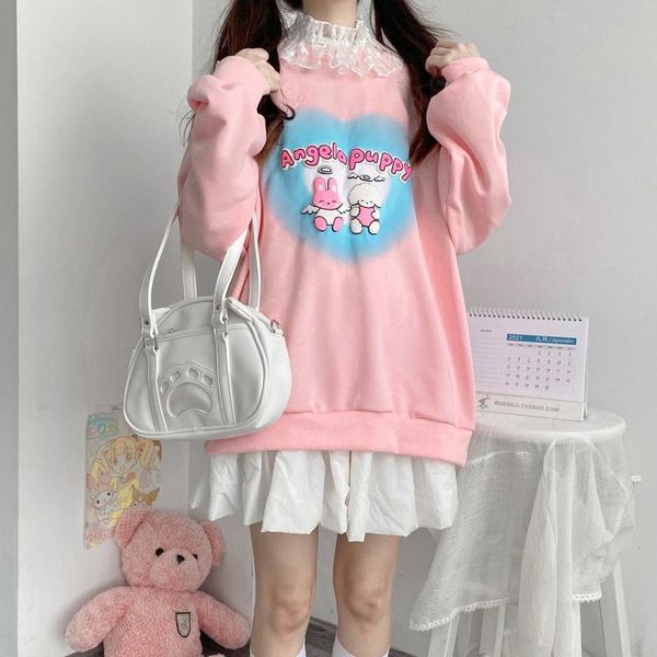 women's hoodies & sweatshirts kawaii girl cartoon print sweatshirt female 2021 autumn sweet cute o neck long sleeve pullover japanese c, Black
women's hoodies & sweatshirts kawaii girl cartoon print sweatshirt female 2021 autumn sweet cute o neck long sleeve pullover japanese c, Black