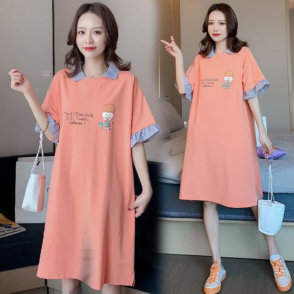 maternity dresses 6007# clothes summer short sleeve casual mid-long t shirt dress, White
maternity dresses 6007# clothes summer short sleeve casual mid-long t shirt dress, White