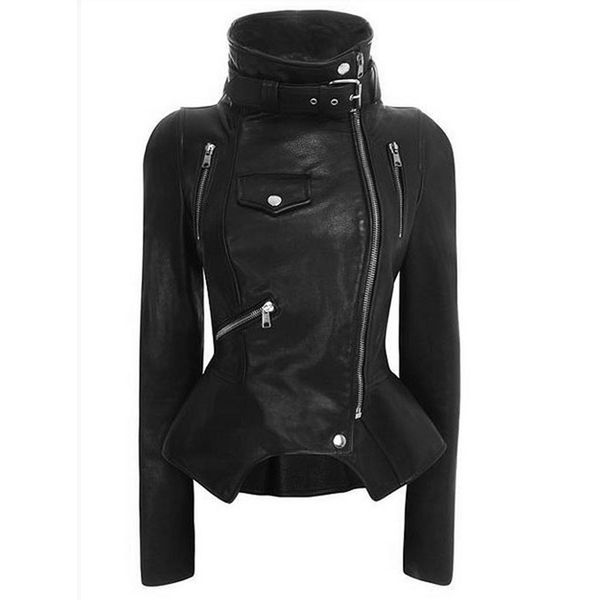 women's jackets pyjtrl female black punk motorcycle jacket solid lapels thin zipper short leather clothing a4r6, Black;brown
women's jackets pyjtrl female black punk motorcycle jacket solid lapels thin zipper short leather clothing a4r6, Black;brown