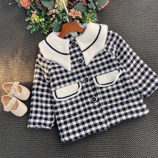 jackets girls fashion woolen girl autumn winter black white plaid mid-length plus fleece jacket 3-7 y children's all-match clothing, Blue;gray
jackets girls fashion woolen girl autumn winter black white plaid mid-length plus fleece jacket 3-7 y children's all-match clothing, Blue;gray