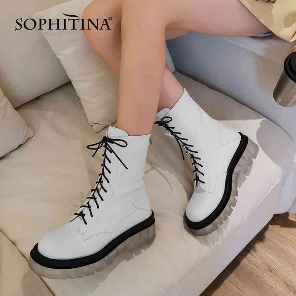 sophitina women's boots genuine leather round toe platform motorcycle boots fashion middle-heel zipper lace up women shoes so617 210513, Black
sophitina women's boots genuine leather round toe platform motorcycle boots fashion middle-heel zipper lace up women shoes so617 210513, Black