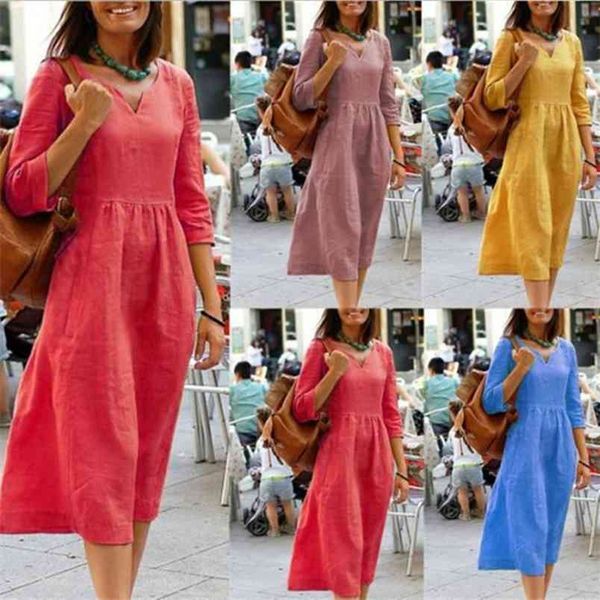 women dress plus size es womens loose summer style feminino vestidos casual big ladies midi boho sundress female 210517, Black;gray
women dress plus size es womens loose summer style feminino vestidos casual big ladies midi boho sundress female 210517, Black;gray