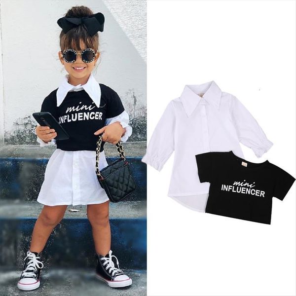 1 5years fashion girls clothing sets toddler kids button shirts dress short sleeve letter print t casual outfits, White
1 5years fashion girls clothing sets toddler kids button shirts dress short sleeve letter print t casual outfits, White