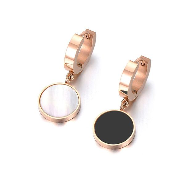 elegant white shell and black acrylic stainless steel hoop earrings for women fashion jewelry party anniversary gift pe34w & huggie, Golden;silver
elegant white shell and black acrylic stainless steel hoop earrings for women fashion jewelry party anniversary gift pe34w & huggie, Golden;silver