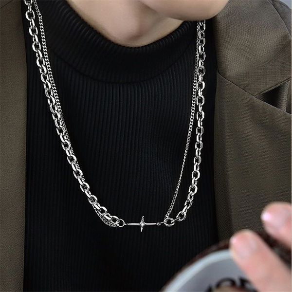 vintage titanium stainless steel cross necklace for women female fashion retro cross pendant layered chain necklaces jewelry, Silver
vintage titanium stainless steel cross necklace for women female fashion retro cross pendant layered chain necklaces jewelry, Silver