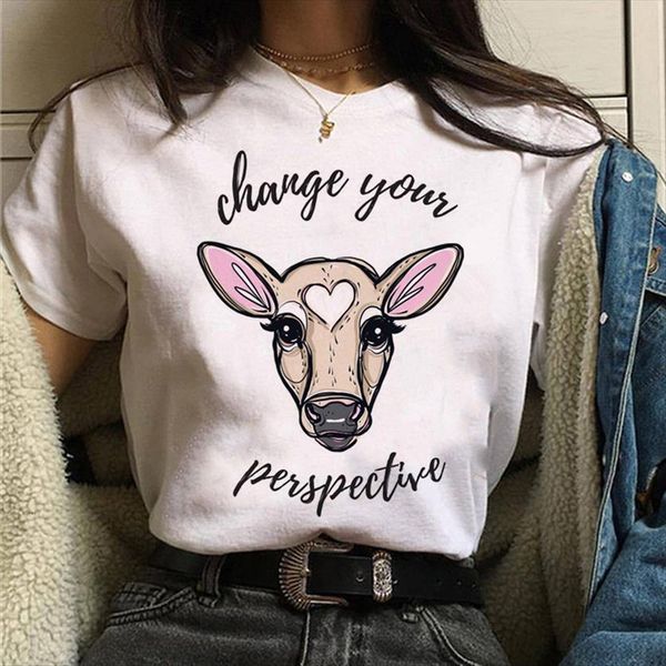 cartoon cow printing harajuku kawaii womens t shirt short sleeve vogue 90s korean style for vegan, White
cartoon cow printing harajuku kawaii womens t shirt short sleeve vogue 90s korean style for vegan, White
