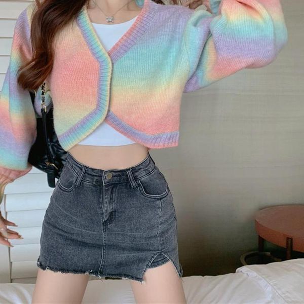 women's knits & tees woman sweaters korean style long sleeve female short cardigan rainbow colorful v neck women sweater knitwear autu, White
women's knits & tees woman sweaters korean style long sleeve female short cardigan rainbow colorful v neck women sweater knitwear autu, White