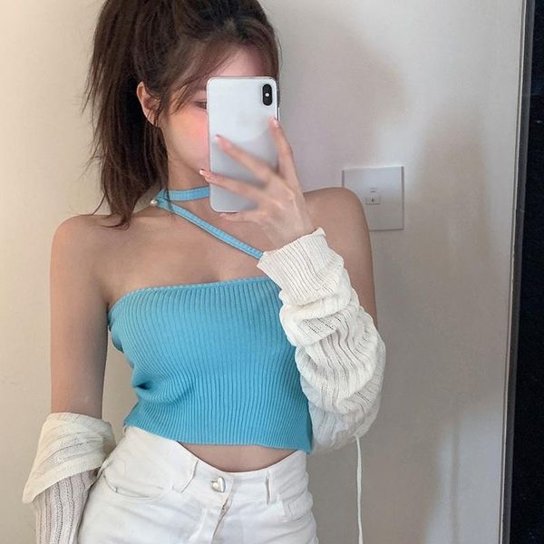 women's tanks & camis knittiing women tank solid slash neck crop elegant bodycon female ribbed backless skinny, White
women's tanks & camis knittiing women tank solid slash neck crop elegant bodycon female ribbed backless skinny, White