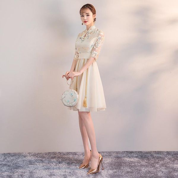 ethnic clothing novelty a-line lady cheongsam half sleeve elegant women lace floral embroidery qipao vestidso party dress gown, Red
ethnic clothing novelty a-line lady cheongsam half sleeve elegant women lace floral embroidery qipao vestidso party dress gown, Red