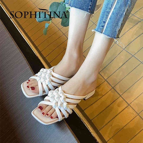 sophitina summer women shoes sandals mid square heel fashionable chain dressing square toe stylish weave modern fo339 210513, Black
sophitina summer women shoes sandals mid square heel fashionable chain dressing square toe stylish weave modern fo339 210513, Black