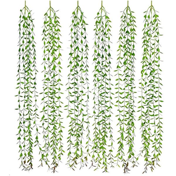 decorative flowers & wreaths 6 pcs artificial vines fake greenery garland willow leaves with total 30 stems hanging for wedding party home d 
decorative flowers & wreaths 6 pcs artificial vines fake greenery garland willow leaves with total 30 stems hanging for wedding party home d
