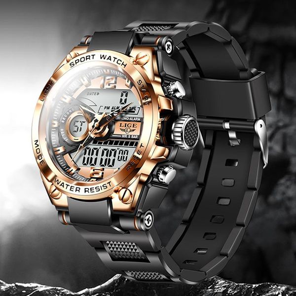 wristwatches lige 2021 sport mens watches dual display watch men waterproof military chronograph relogio masculino+box, Slivery;brown
wristwatches lige 2021 sport mens watches dual display watch men waterproof military chronograph relogio masculino+box, Slivery;brown